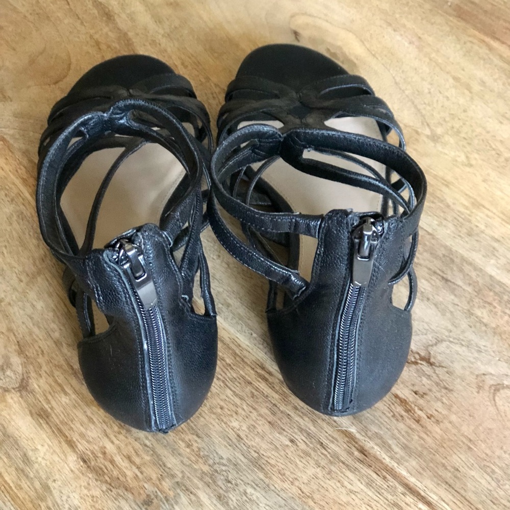 Via Spiga Black Leather Gladiator Sandals - Picture 4 of 5